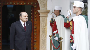 Algerian President Bouteflika is seen before arrival of Turkish FM for a meeting in Algiers