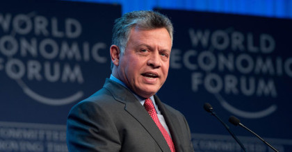 Jordan's King Abdullah speaks at a session of the World Economic Forum Annual Meeting 2013 on January 25, 2013 at the Swiss resort of Davos. The World Economic Forum (WEF) will take place from January 23 to 27. AFP PHOTO / JOHANNES EISELE