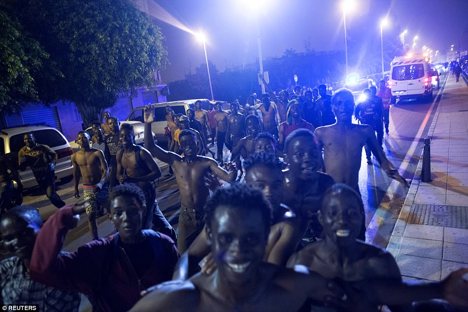 At Least 180 Illegal Migrants Storm into Ceuta