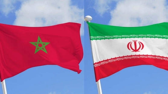 Morocco Iran flags