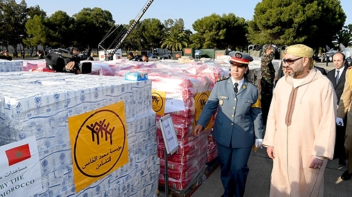 Morocco’s King Supervises in Person the Airlifting of Humanitarian aid to Gaza