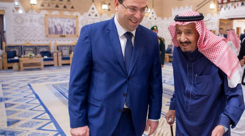 Tunisian Prime Minister Youssef Chahed with King salman