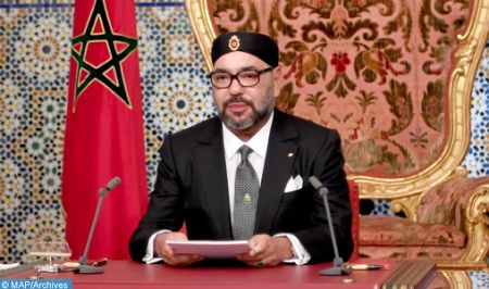King of Morocco delivering throne day speech 2019