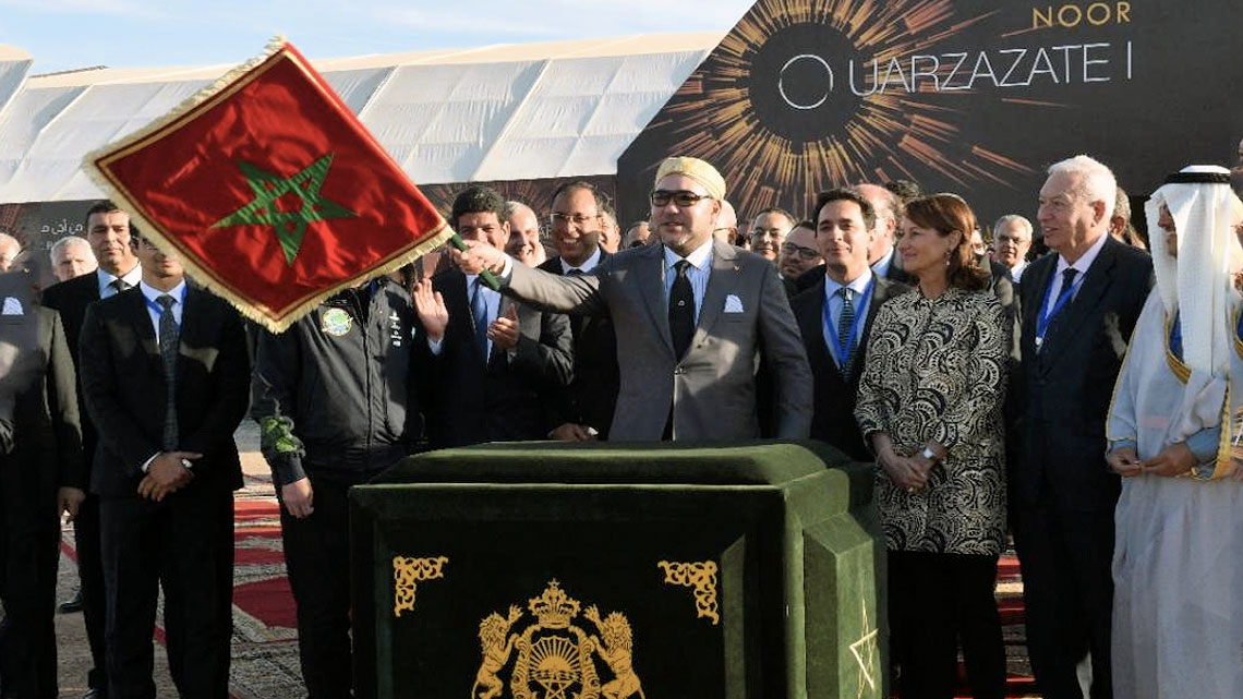 King of Morocco inaugurating Noor Ouarzazate I