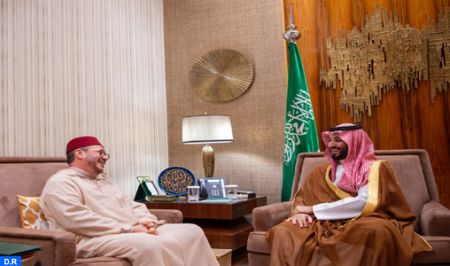 Moroccan Royal adviser Fouad Ali himma with Saudi MbS