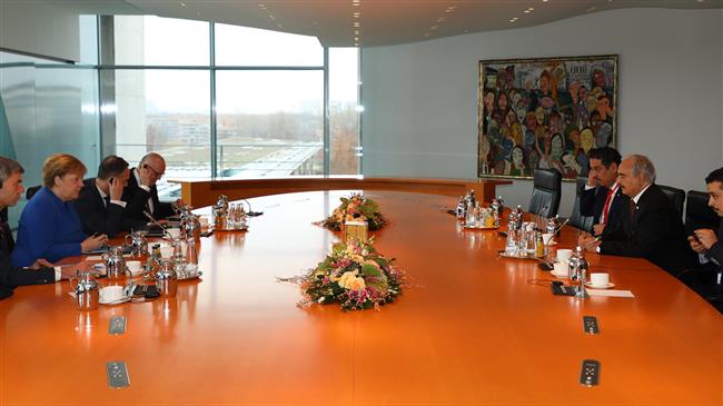 German chancellor Angela Merkel & Libyan Khalifa Haftar