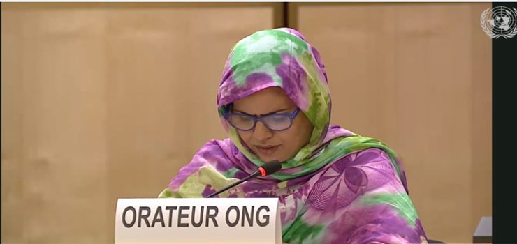 Sahrawi petitioner Zroug before UNHRC in Geneva