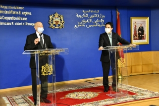 Moroccan FM Nasser Bourita with Libyan official