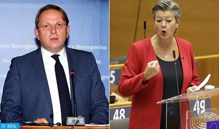 European Commissioners Johansson and Várhelyi Tuesday in Morocco