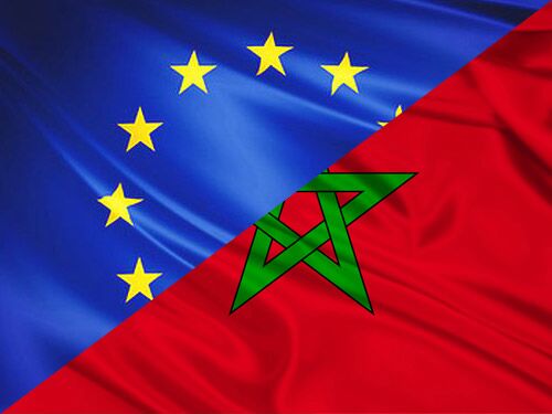 Morocco EU flags