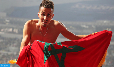 Soufiane El-bakkali with Moroccan flag