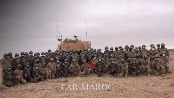 African lion drills-moroccan & us soldiers