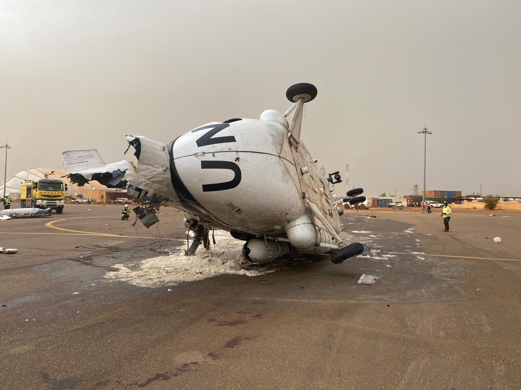 Mali: UN helicopter blown over after landing in Gao injuring 11 onboard