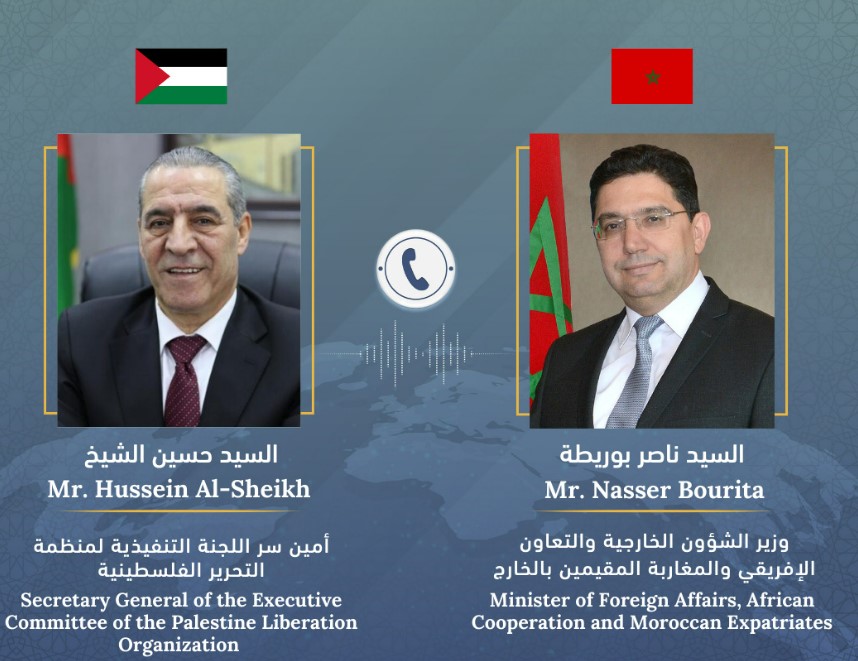Situation in Gaza: Moroccan FM, SG of the PLO Executive Committee stress need to end the war, protect civilians