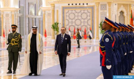 King Mohammed VI officially welcomed by President of the United Arab Emirates in Abu Dhabi