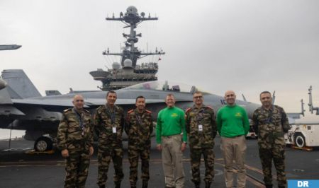 Moroccan FAR delegation visits aircraft carrier USS Harry S.Truman anchored off Al Hoceima