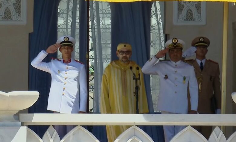 Morocco’s King presides over swearing-in ceremony of officers graduating from military schools, names class after “Sultan Ahmed Al-Mansour Al-Dhahabi”