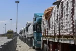 Dozens of aid trucks enter Gaza from Rafah amid growing humanitarian crisis
